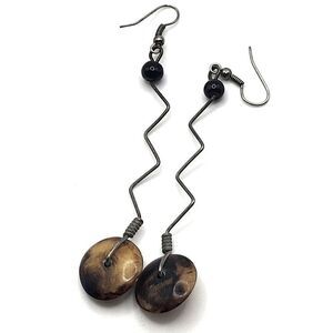 Vintage Squiggly Bohemian Dangle Drop Earrings 3.5in